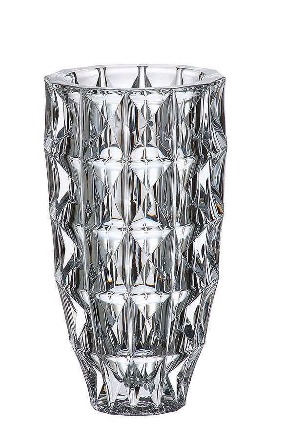 Bohemia Diamond Skleněná váza na květiny 28 cm Moderní dekorační flakon