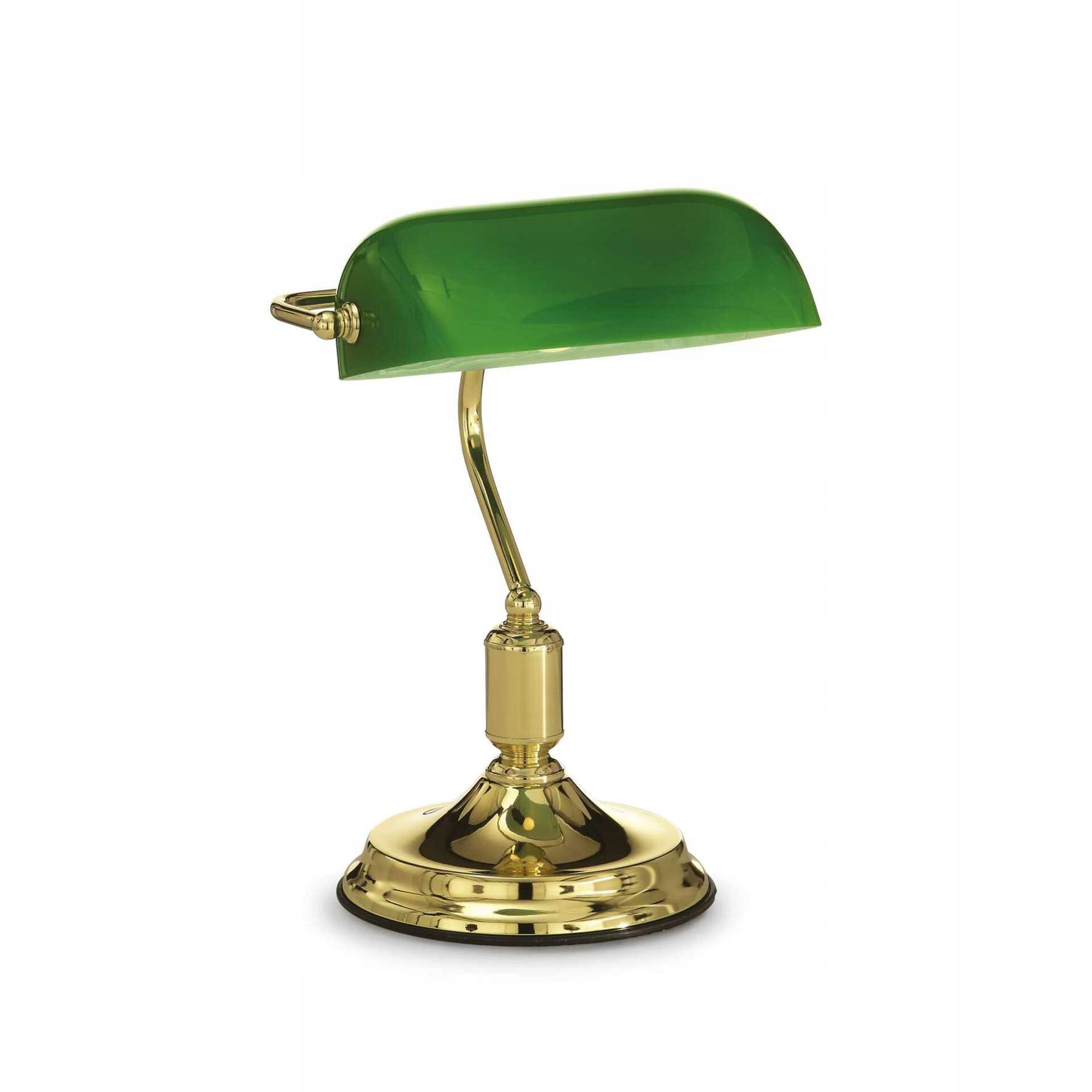 Stolová lampa Ideal Lux Lawyer TL1 E27 mosadz/zelená 380mm