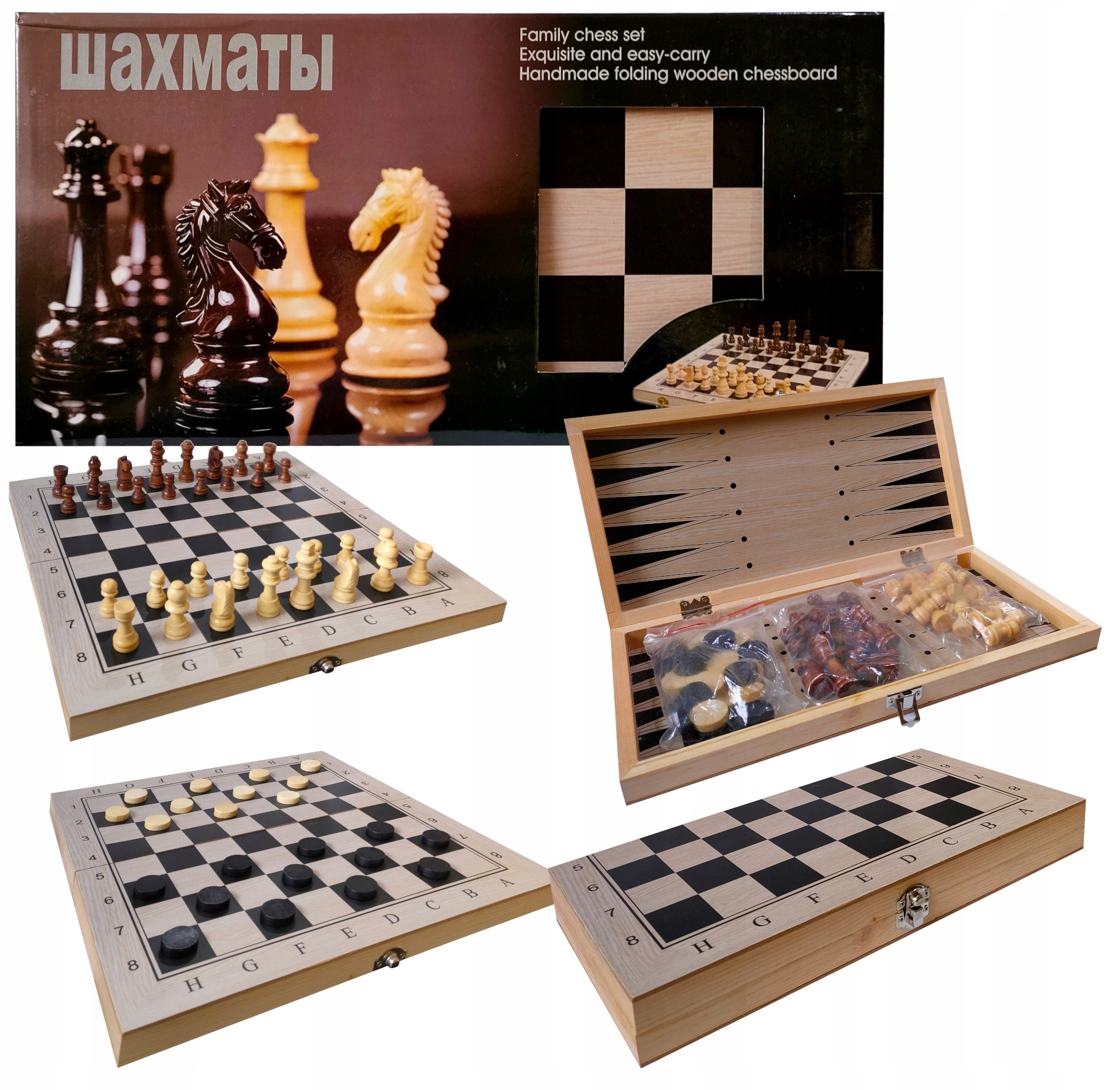 

Szachy Tradycyjne Drewniane Warcaby Tryktrak 3w1