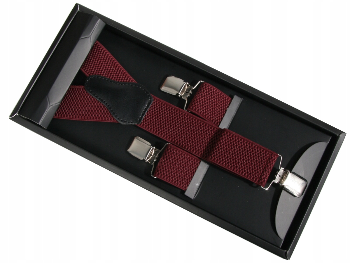 SZELKI MĘSKIE BORDOWE 3,5 CM