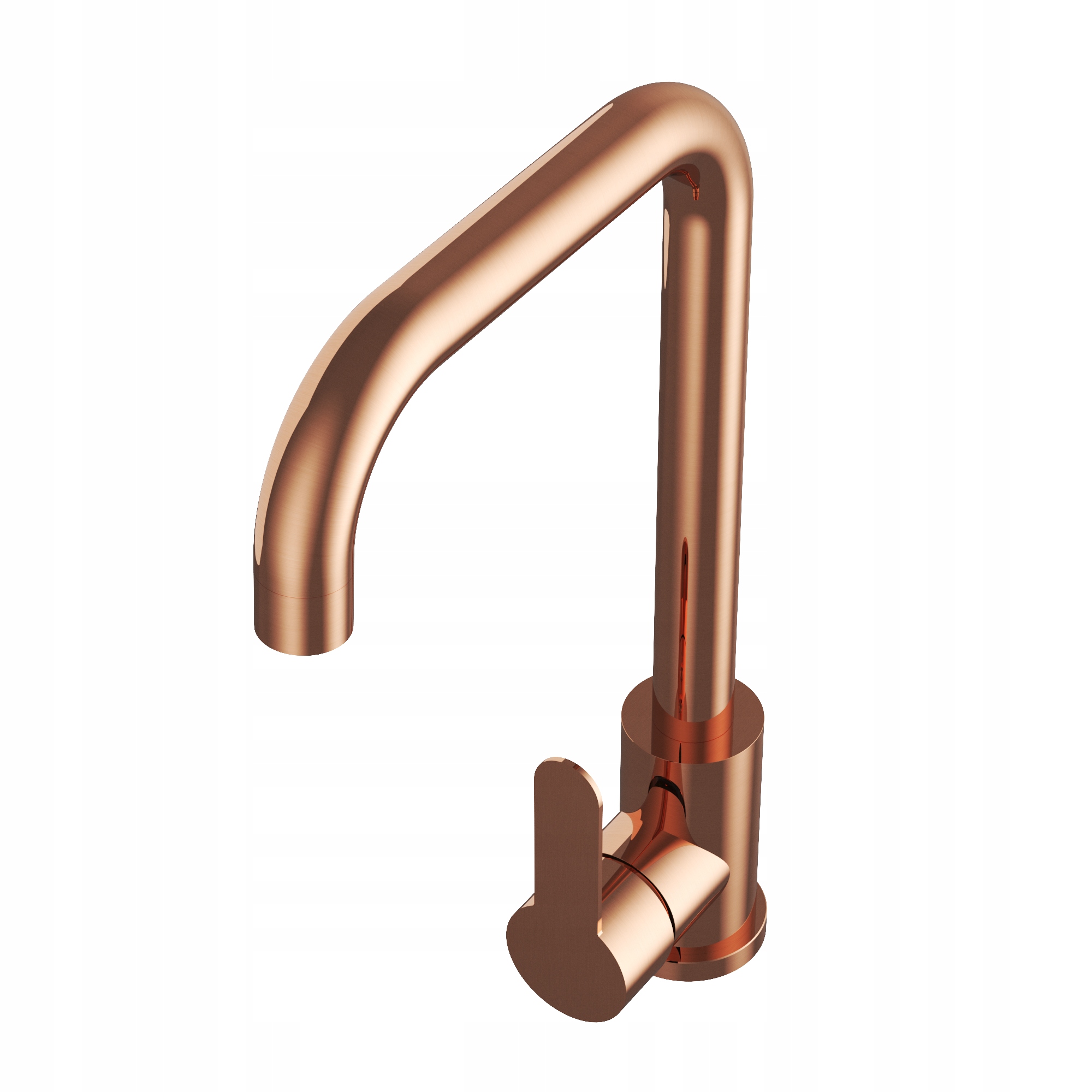 Kuchynská Batéria Do Drezu Kohútik Vysoký Zaoblený Steel Ružové Zlato