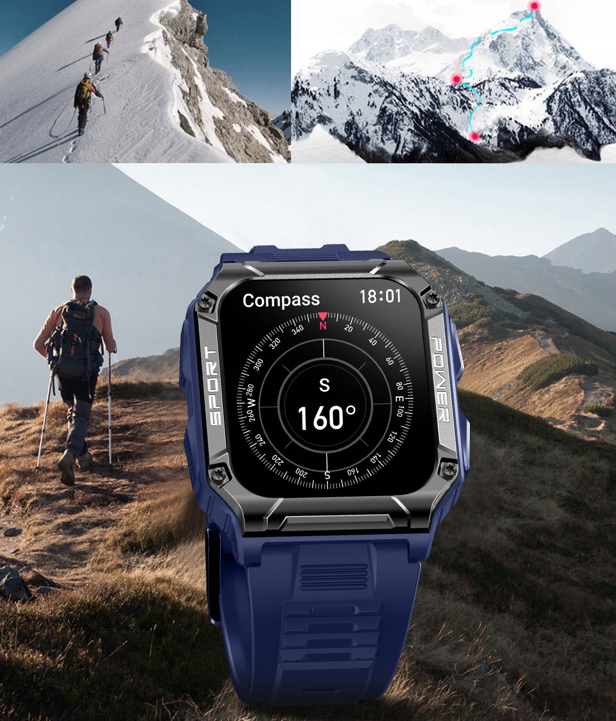 SMARTWATCH ZEGAREK ROZMOWY KARDIOWATCH WODOODPORNY Materiał paska guma