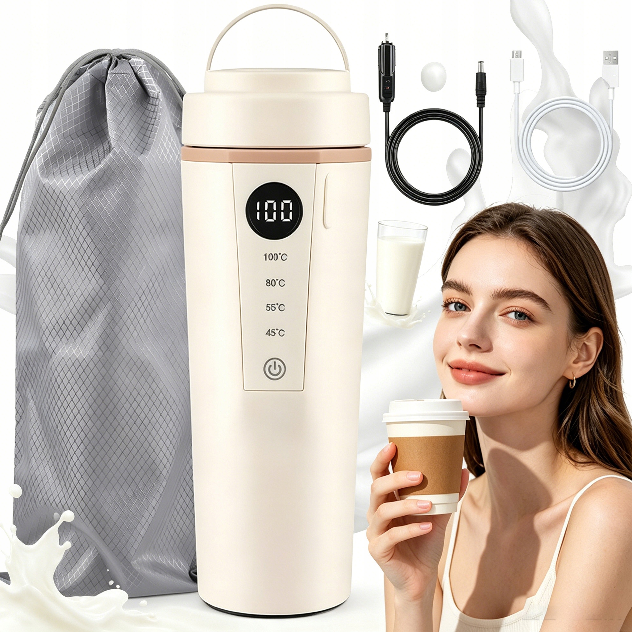 12V Cestovní Rychlovarná Konvice 500ML96W Hrnek Auta Pro Káva A Čaj