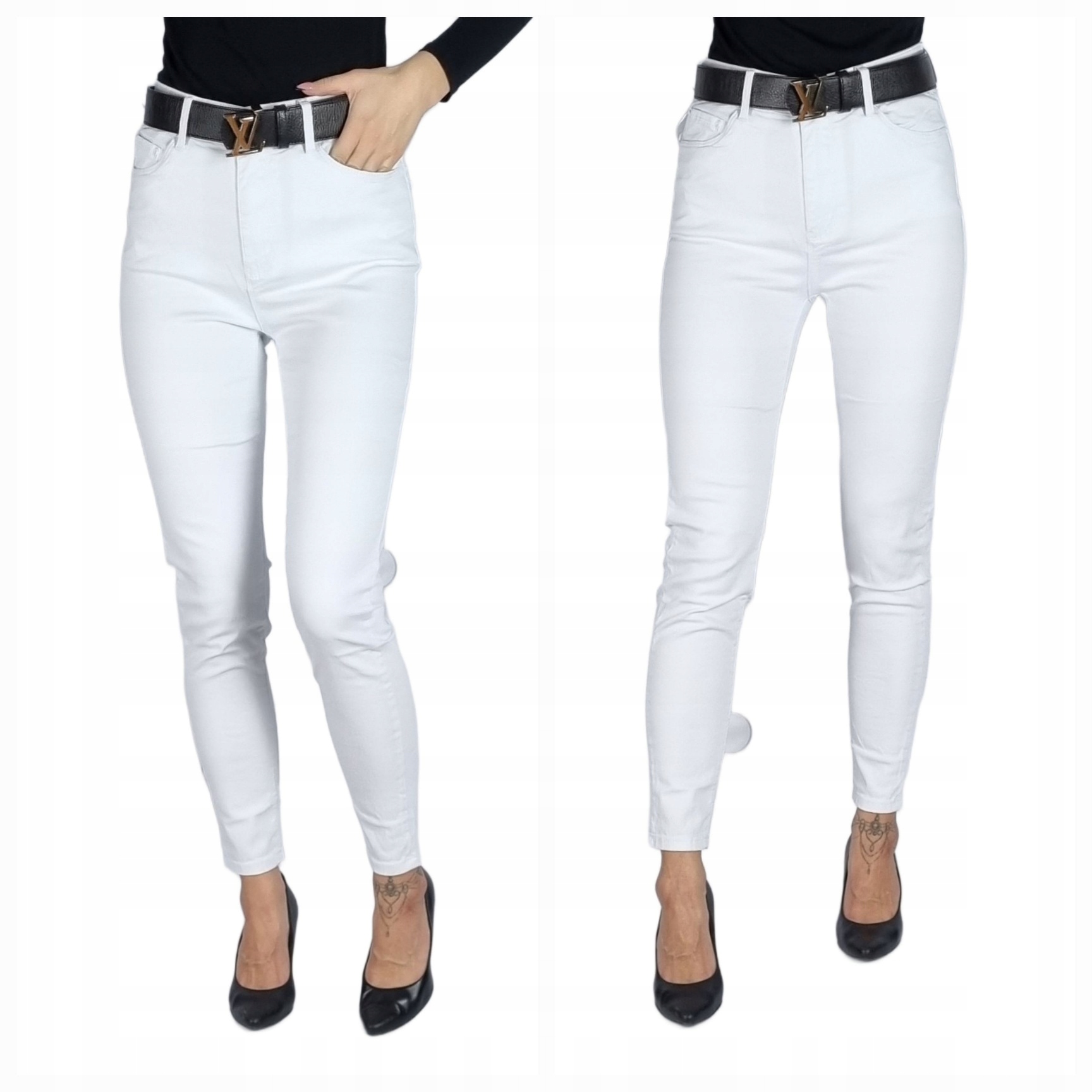 Spodnie Białe Klasyczne Rozmiar 38/M