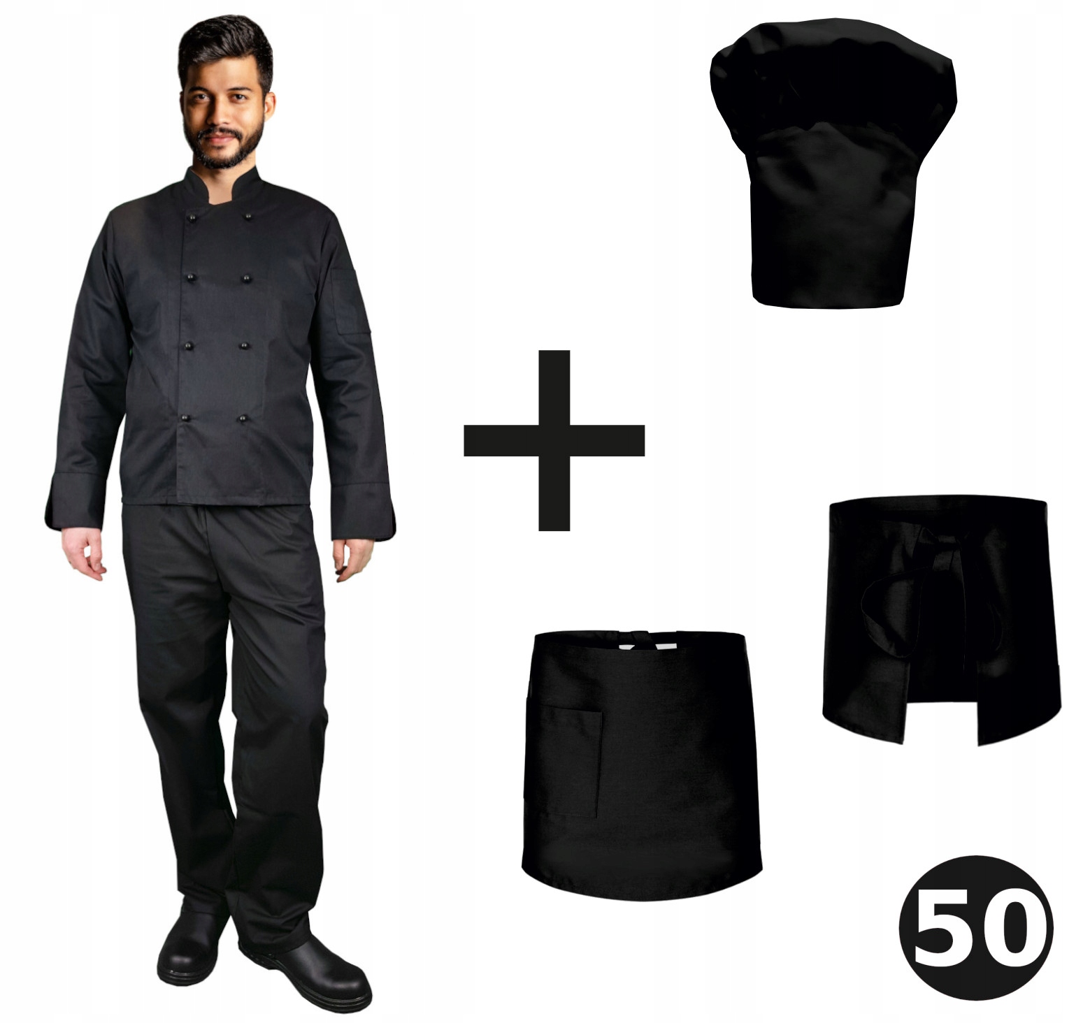 Sada kuchaře, kompletní kuchařská uniforma vel. L