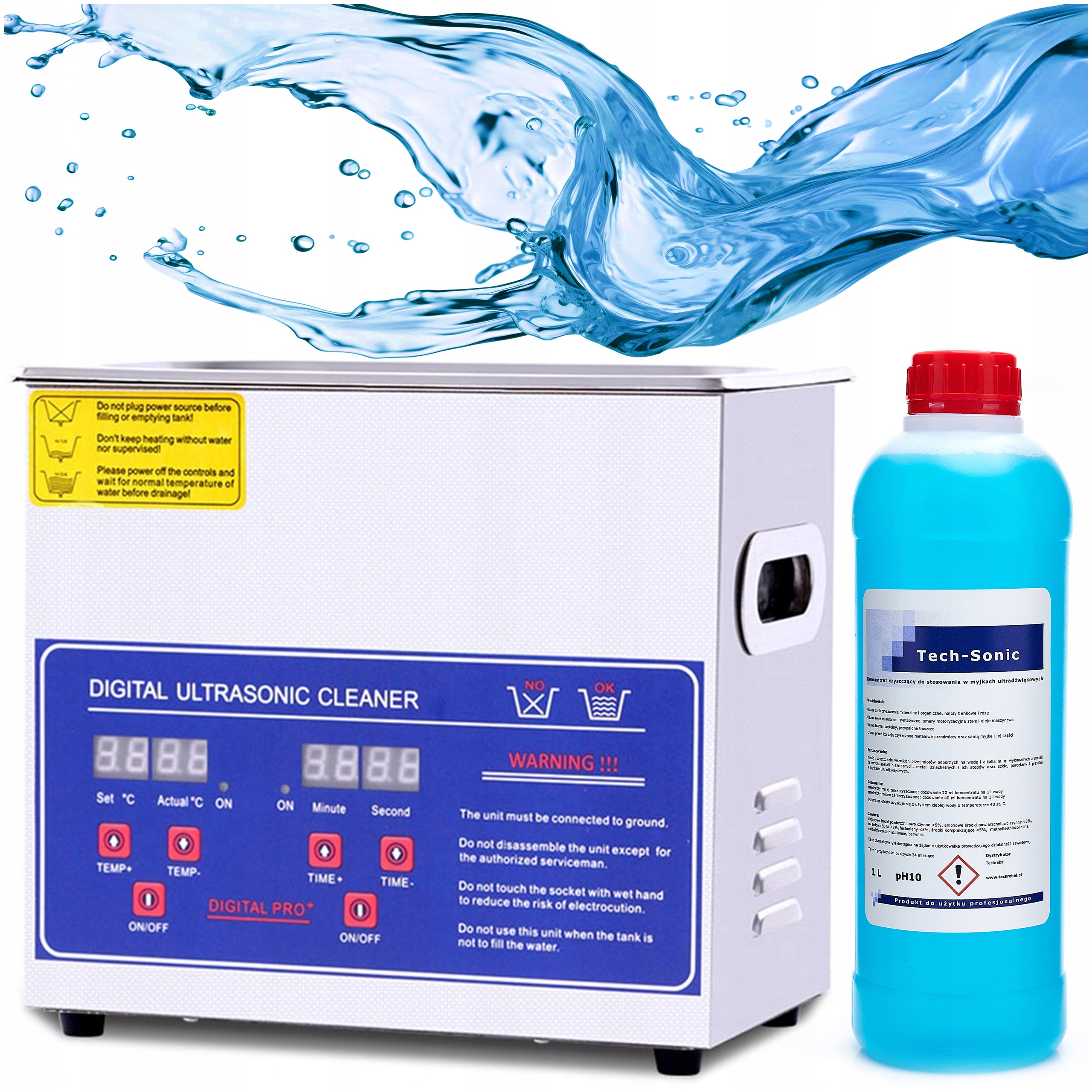 Ultrazvuková Umývačka 3,2 L – 220 W, Ohrievač, Kôš, Čistiaca Vaňa