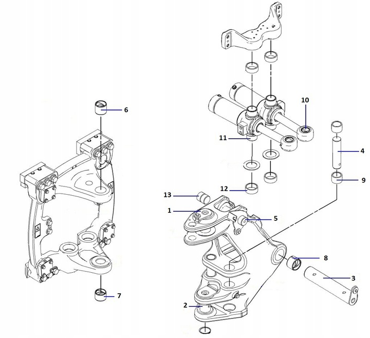 SWORZNIE TULEJE OBROTU KONIKA CAT 428F 432F 434F Numer katalogowy części /q2OBF