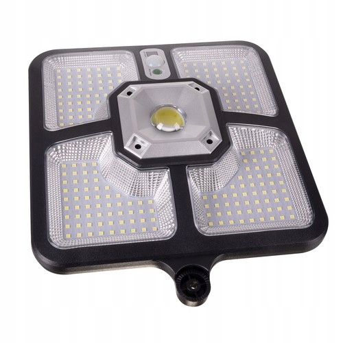 Lampa Solarna 220 LED 15 COB Ogrodowa Uliczna Czujnik Ruchu Zmierzchu Pilot Moc lampy 8 W