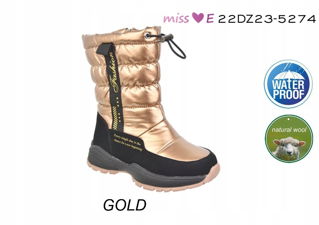 

Miss E Kozaki Botki Ocieplane 5274 Gold R 31