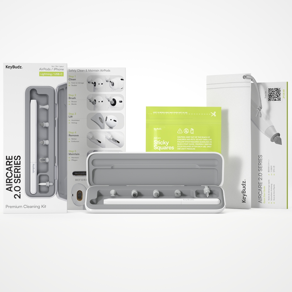 KEYBUDZ AIRCARE 2.0 - ZESTAW DO CZYSZCZENIA SŁUCHAWEK AIRPODS USB-C Kod producenta GSM-PARTS_PL - APB_ARC2.0