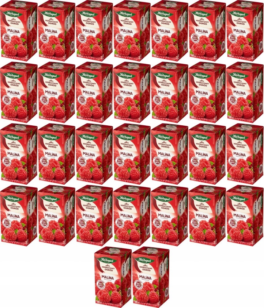 Herbata owocowa w torebkach Herbapol Herbaciany Ogród malina 20szt x40