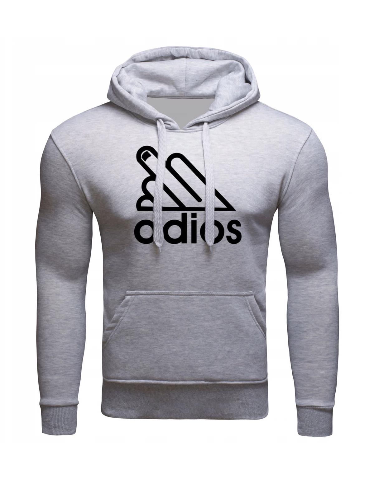 

Bluza Z Kapturem Adios Bawełniana Męska Szara L