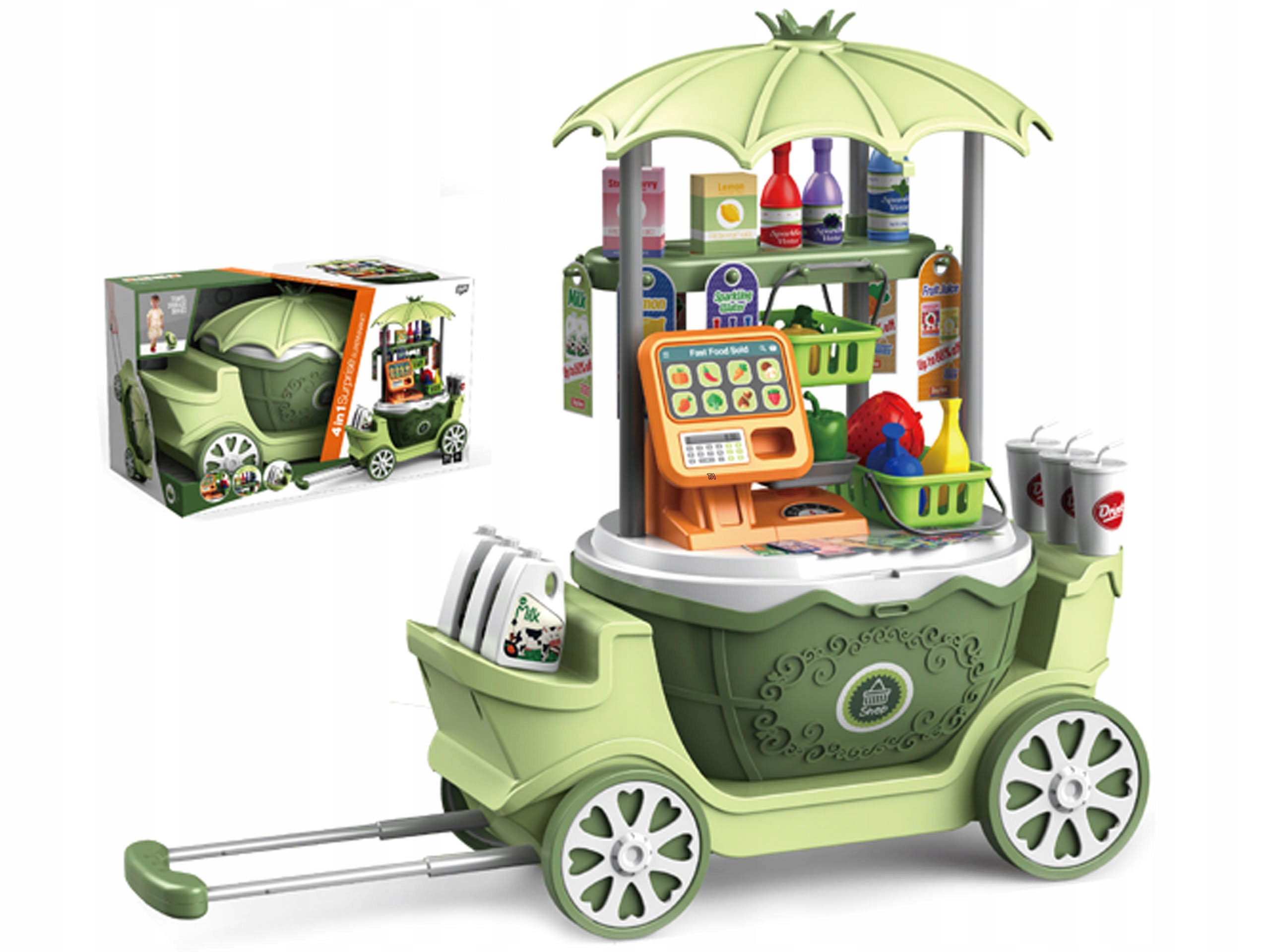 

Sklep Supermarket Na Wózku W Kuferku Sklepik