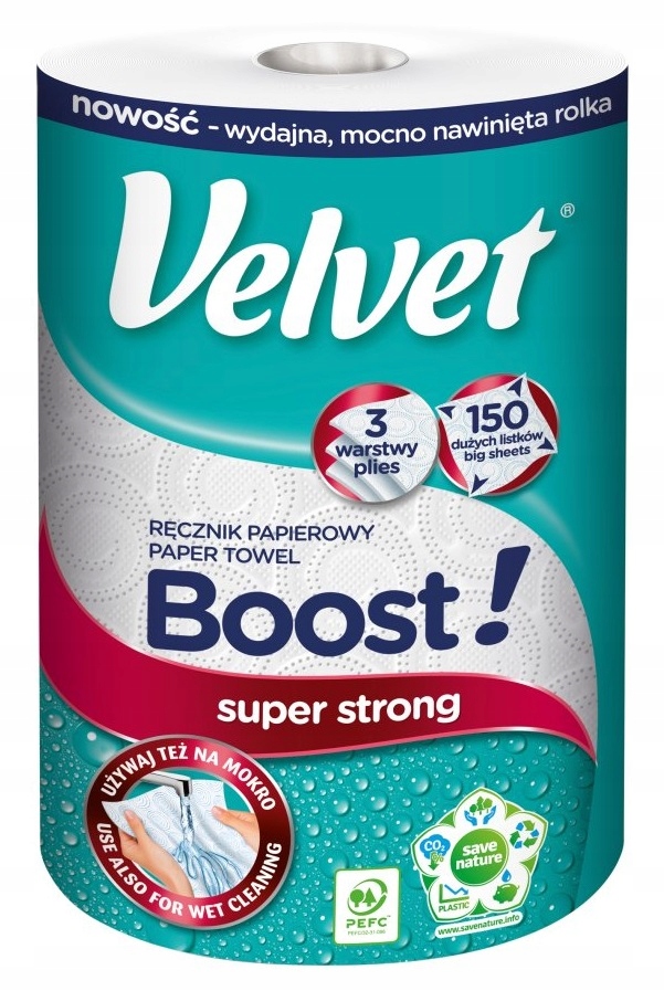 

Velvet Boost Ręcznik Papierowy 3 warstwy 1 szt.