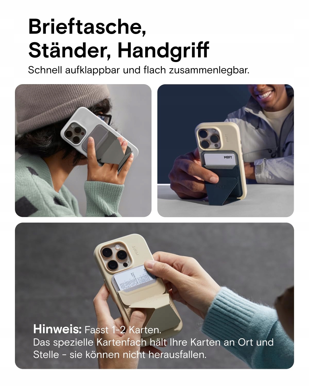 MOFT Magnetyczny Portfel Stojak Na Telefon Skórzany Etui iPhone Magsafe — miniatura 2