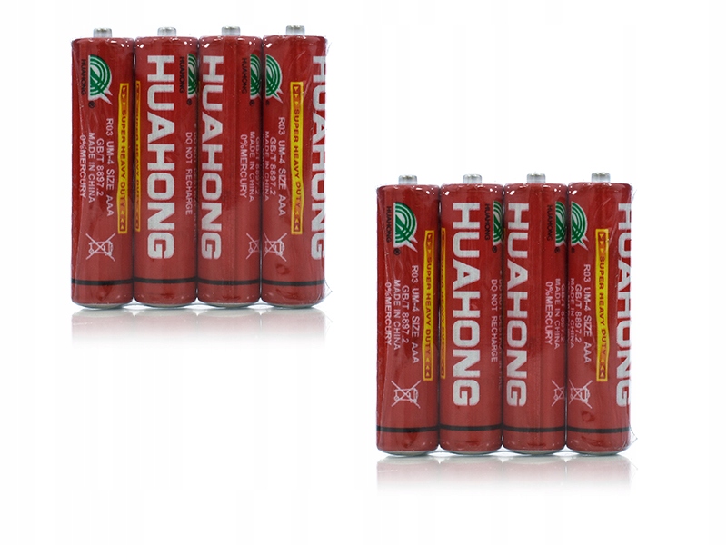 

8 szt Baterie Mocne Bateria Aaa Paluszek Huahong