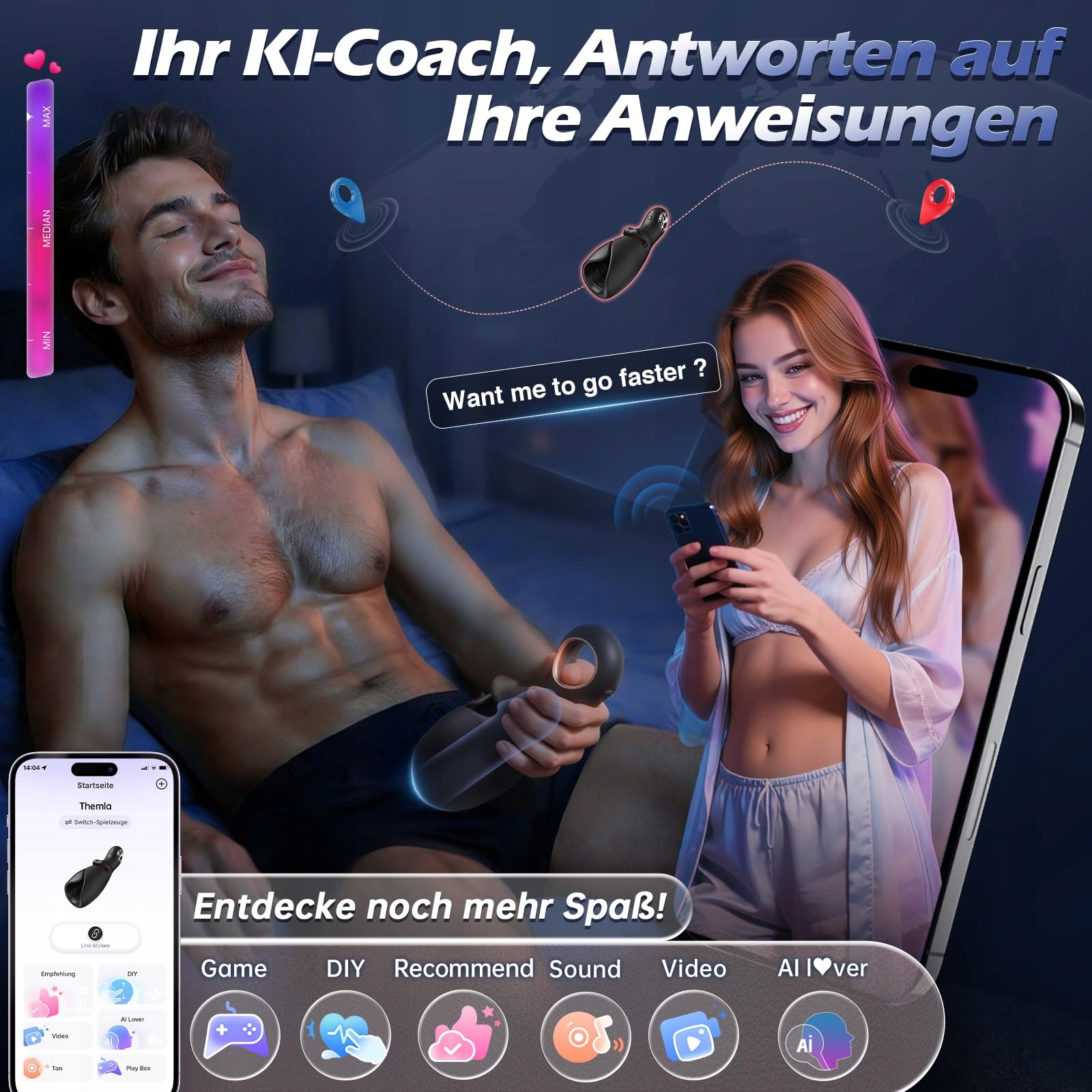 AI SMART Masturbator Dla Mężczyzn Z 10 Trybami i Sterowaniem Aplikacją — miniatura 7