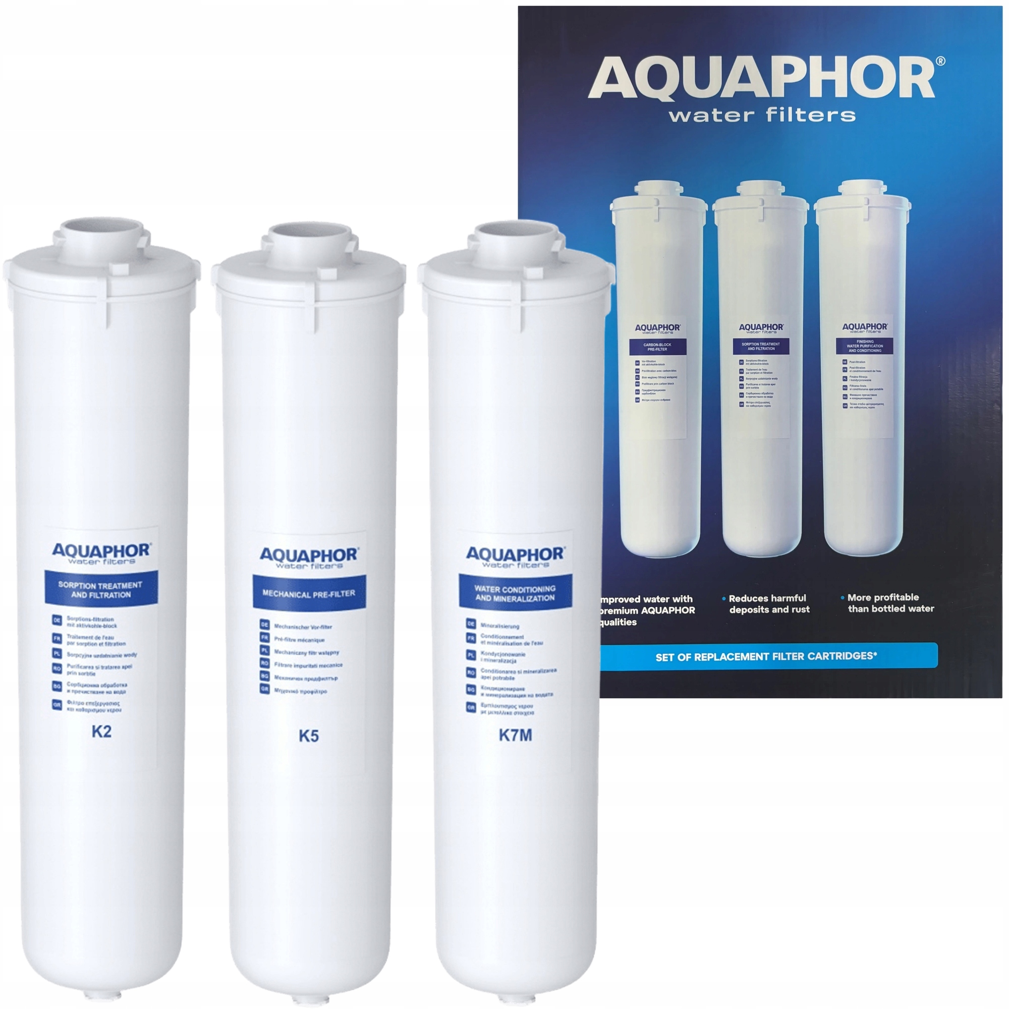 Sada Vyměnitelných Náplní Aquaphor K2 K5 K7 Vodních Filtrů Velký Servis Morion