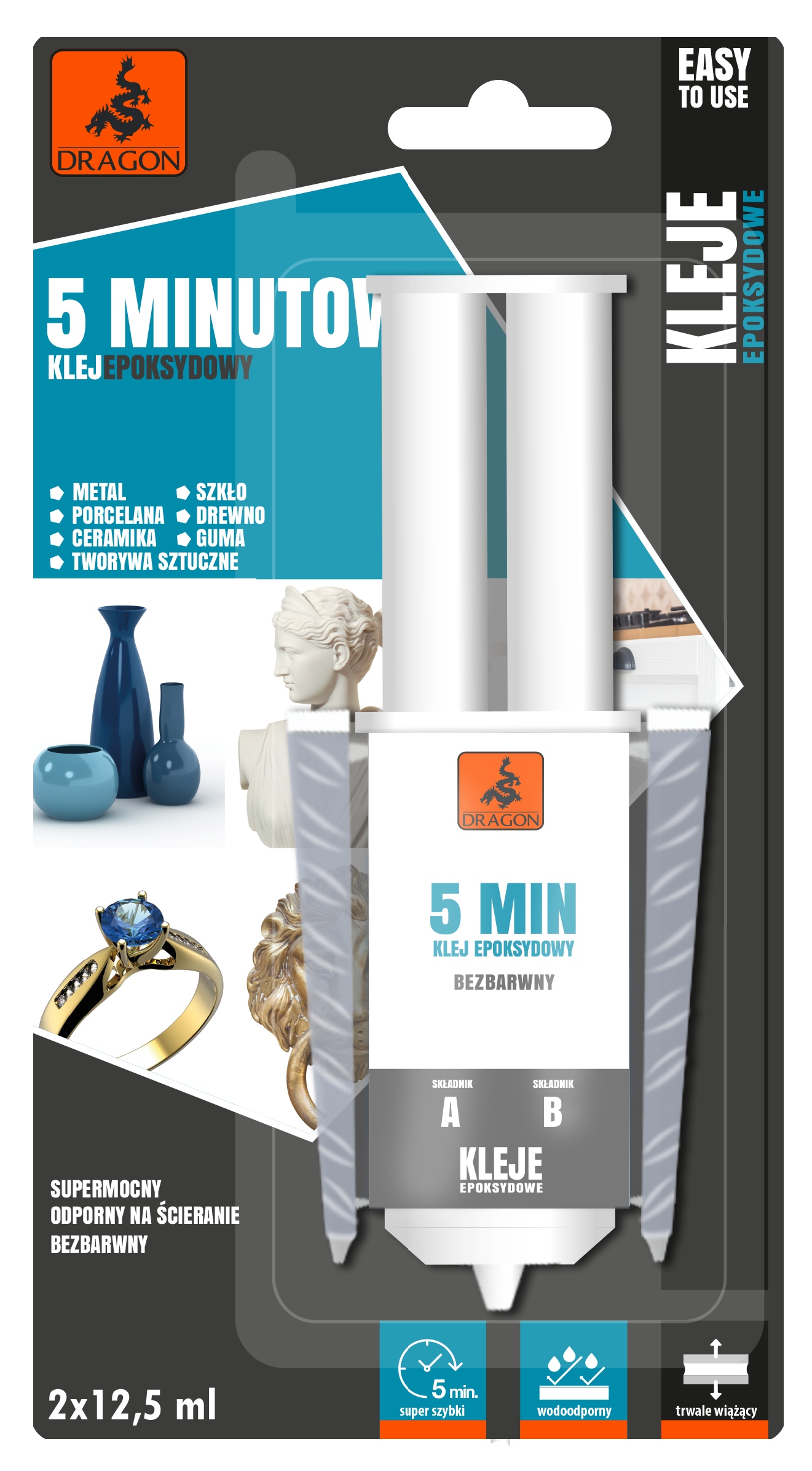 DRAGON KLEJ EPOKSYDOWY UNIWERSALNY 5 MIN 2x12,5 ML