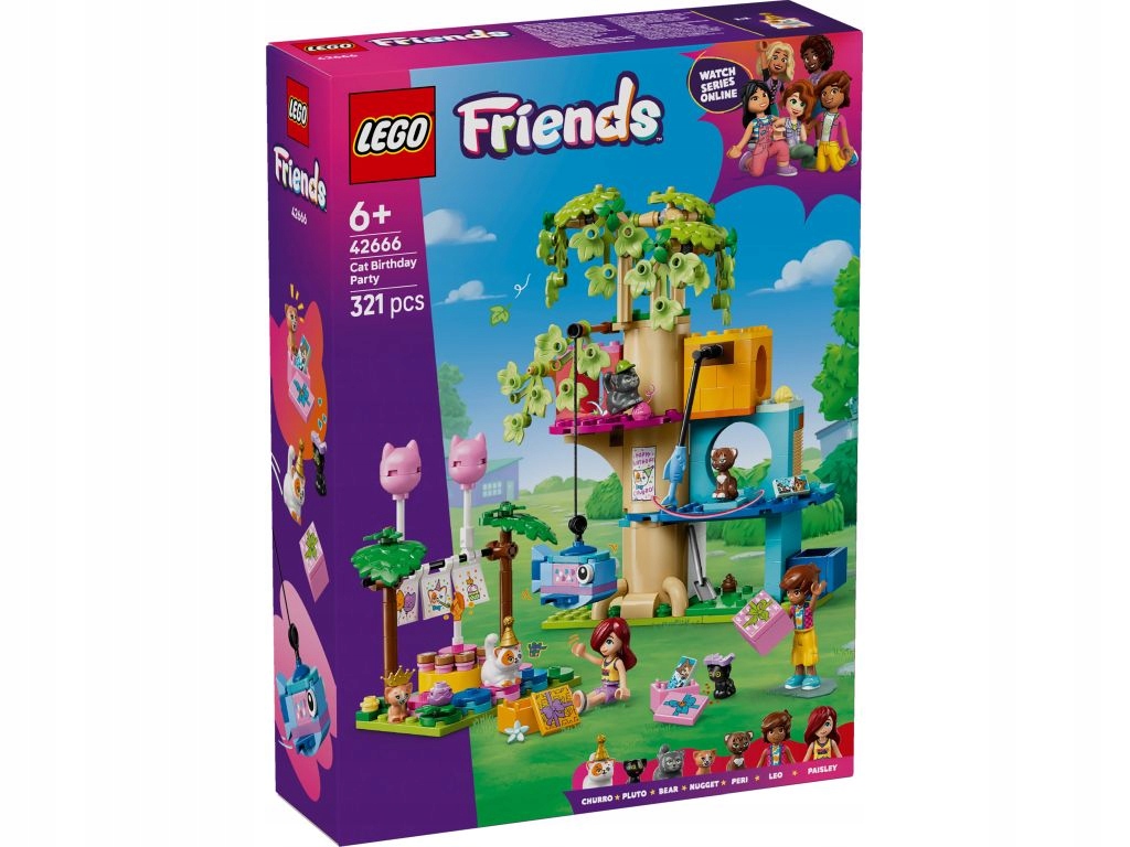 Lego 42666 Friends Kočičí narozeninová oslava a domeček na stromě