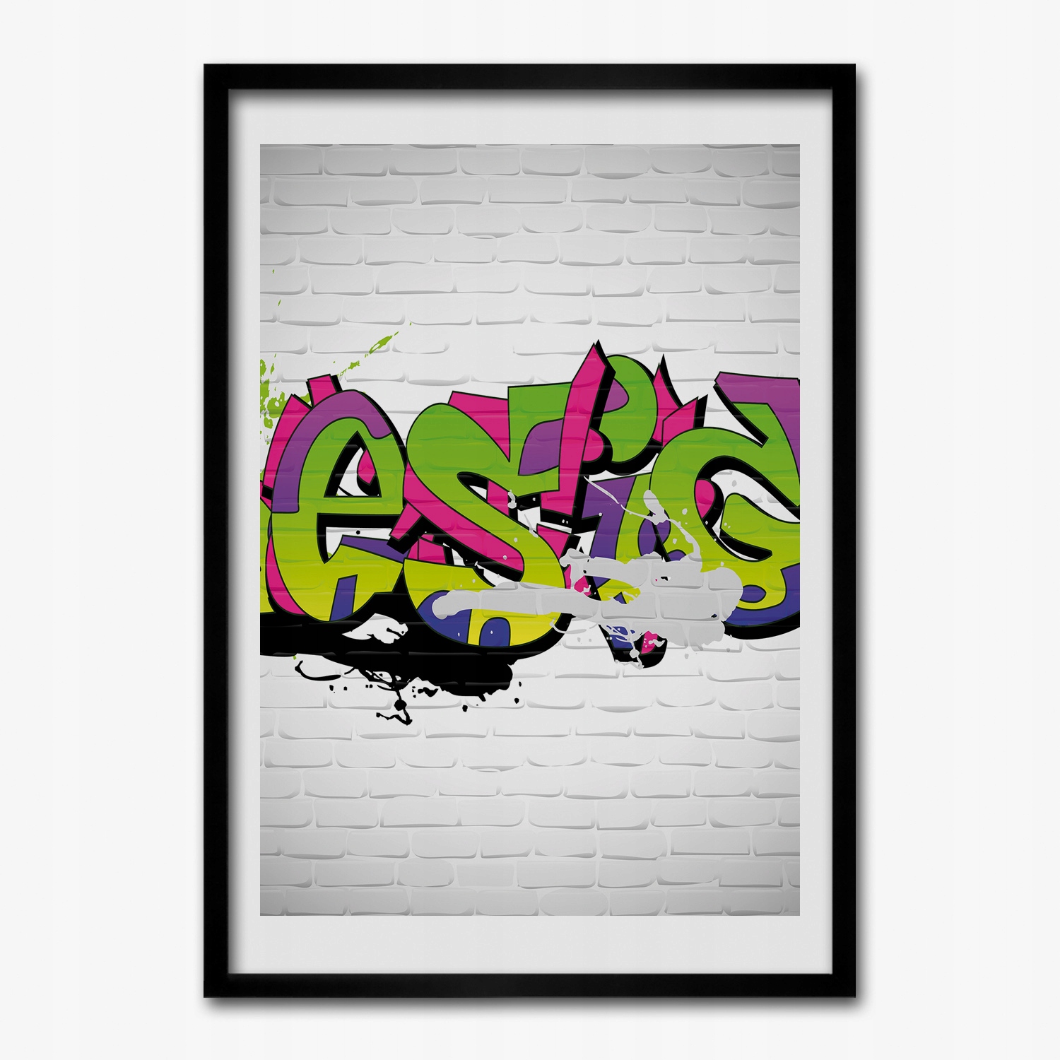 Obraz s rámom do obývačky Graffiti s nápisom 70x100 cm