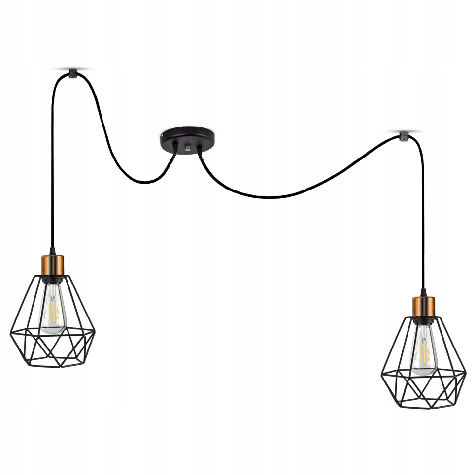 Závěsná lampa Lustr Pavouk Diamant Měď Led