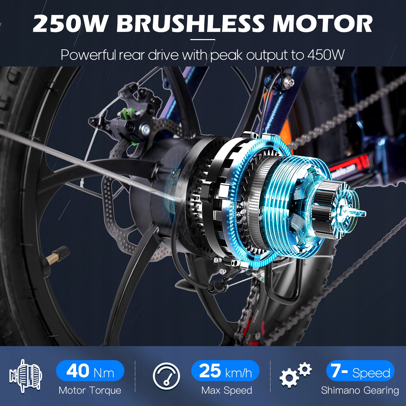 Składany rower elektryczny FAFREES F20 Pro 150KM 20" Grube opony Szary Rozmiar koła (