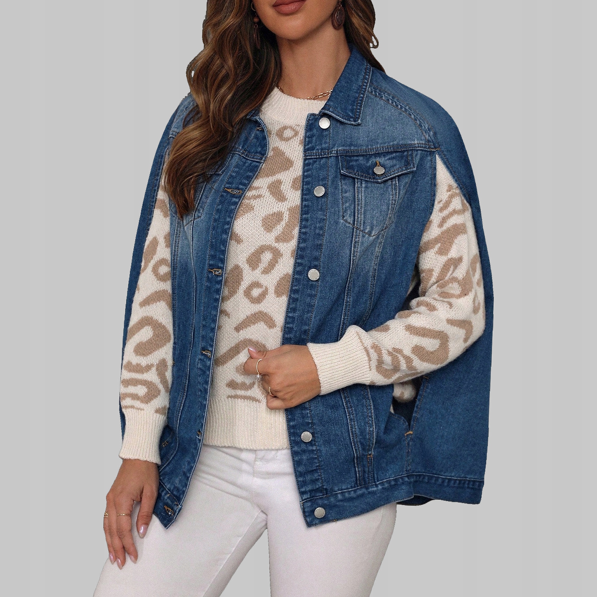 Džínová Bunda bez rukávů Modrá Casual Shein S 36
