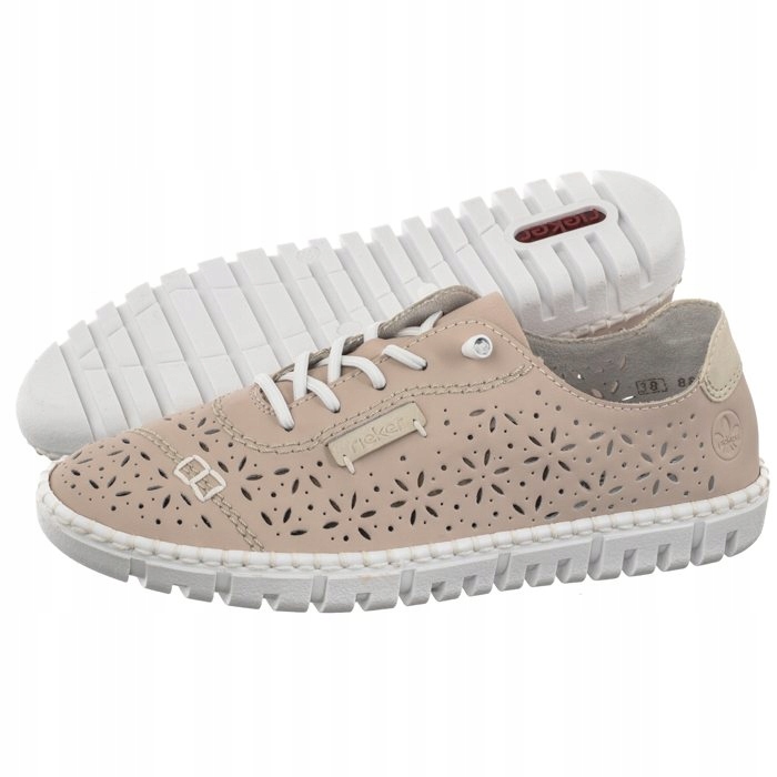 Dámské kožené polobotky Rieker růžové M2354-31 Pink