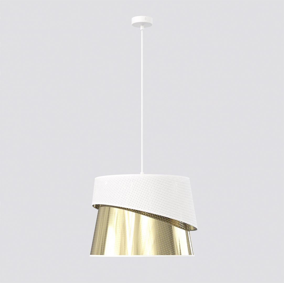 Závěsná lampa Canva 1 bílá, asymetrické stínidlo, E27