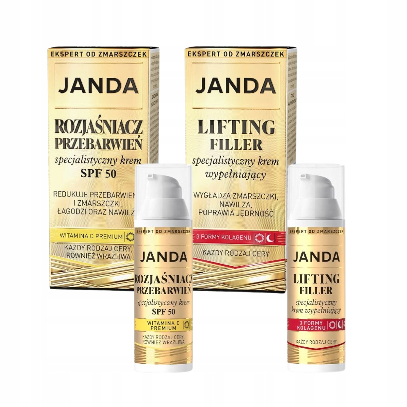 Zestaw Lifting Filler Rozjaśniacz Przebarwień Krem Spf