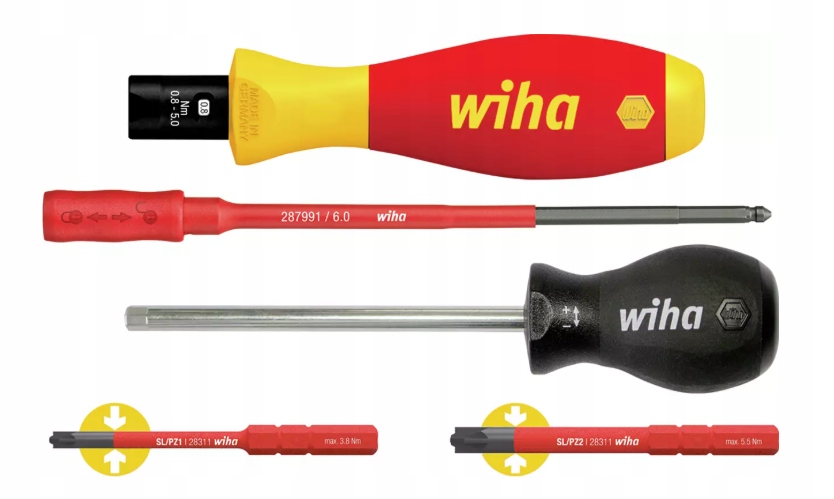 Wiha 38074 Wkrętak Dynamometryczny Z Regulacją 0,8-5,0Nm Zestaw 5cz