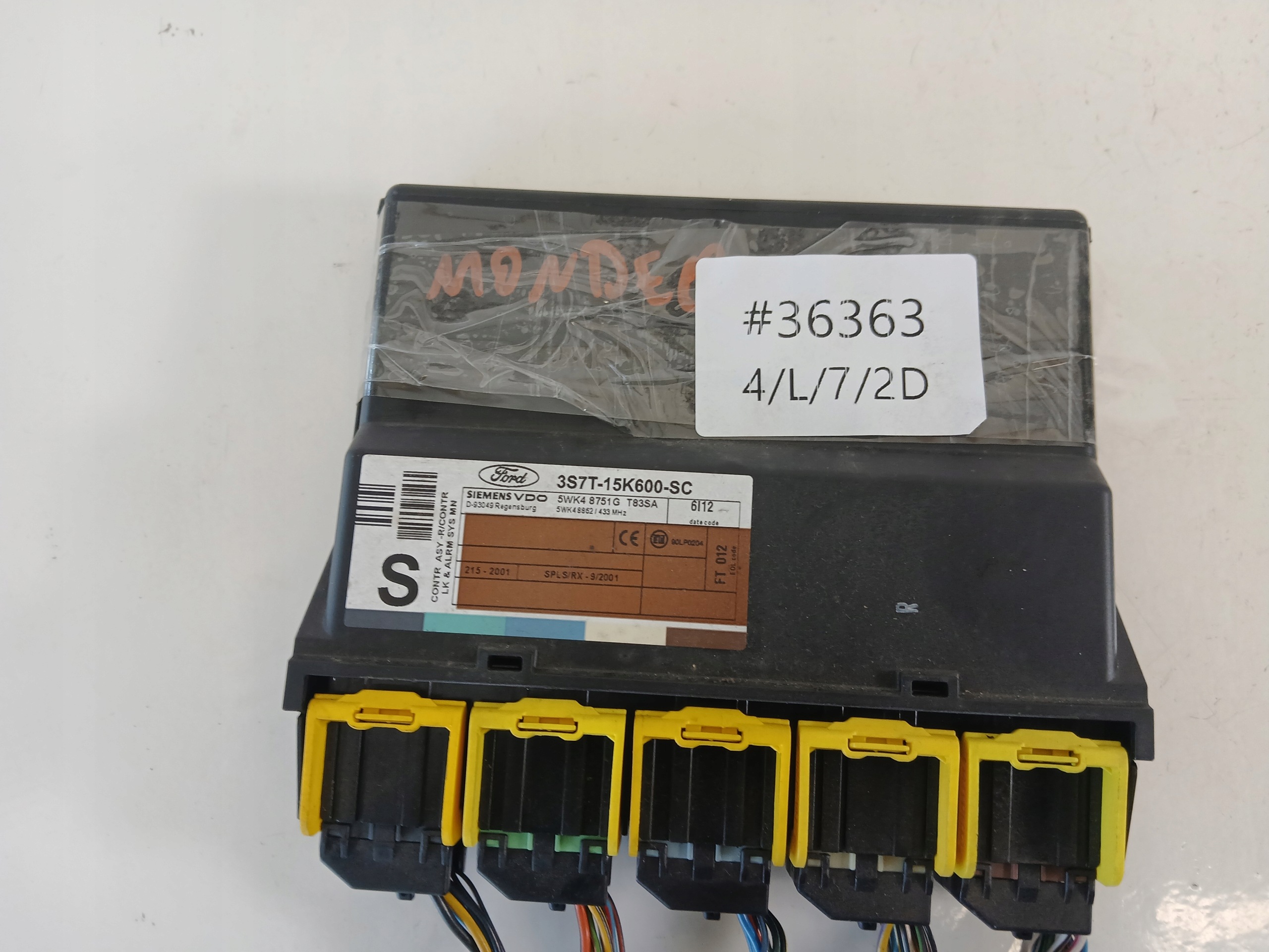 FORD MONDEO MK3 Unité commande confort 3S7T15K600SC