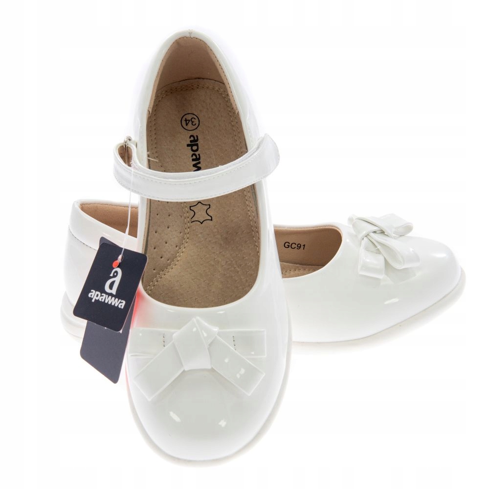 Śliczne balerinki wkładka skóra r.32 białe P2-70 Marka Apawwa