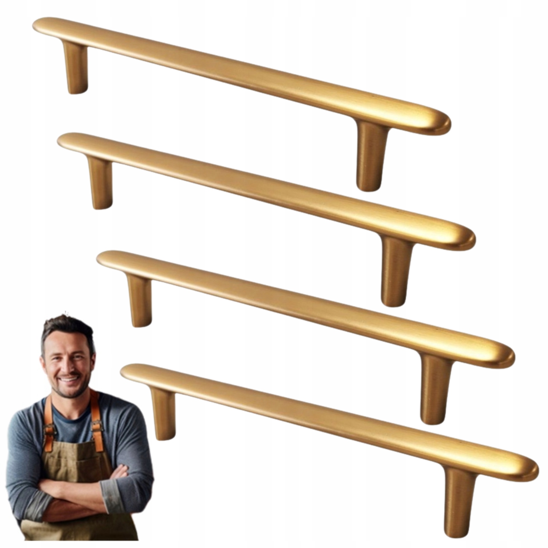 Nábytkový držiak do skrinky Piatto 160 mm Mosadz kartáčovaný 4ks