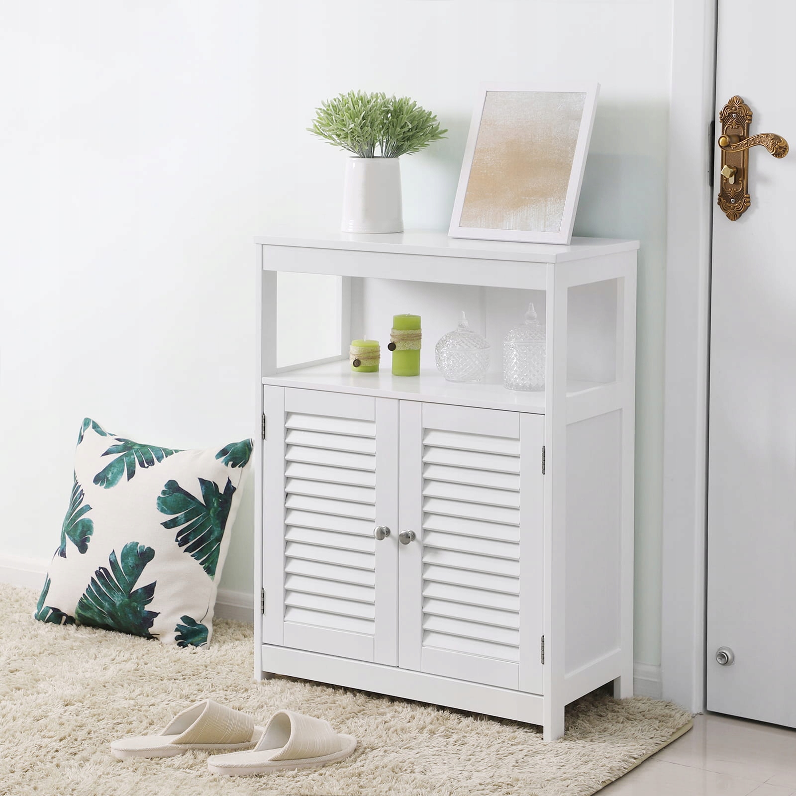 SZAFKA REGAŁ PÓŁKA ŻALUZJE BIAŁA ŁAZIENKA SALON Głębokość mebla 30 cm