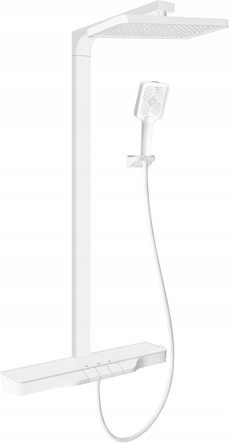 Mexen Zoom biela sprchová sada s dažďovou hlavicou a batériou
