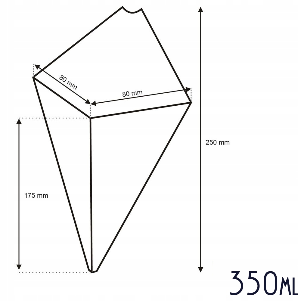 Rożki na Bubble Waffle 350 ml gofry bąbelkowe Rożek do gofrów BIAŁE 100 szt Liczba sztuk w opakowaniu 100 szt.