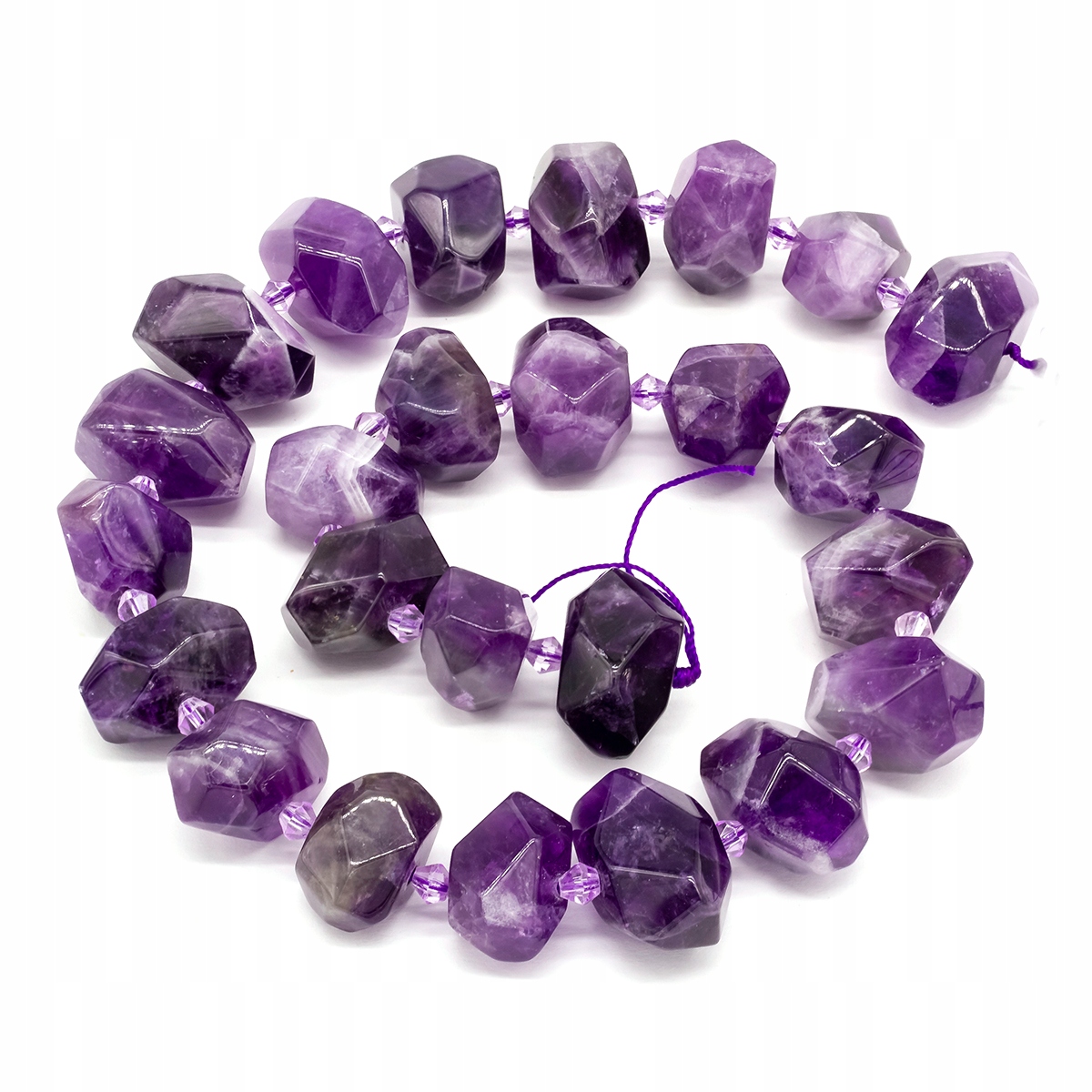 Korálky Přírodní Ametyst, Nugget, 15-25x13-17mm, cca 26 Ks 40cm