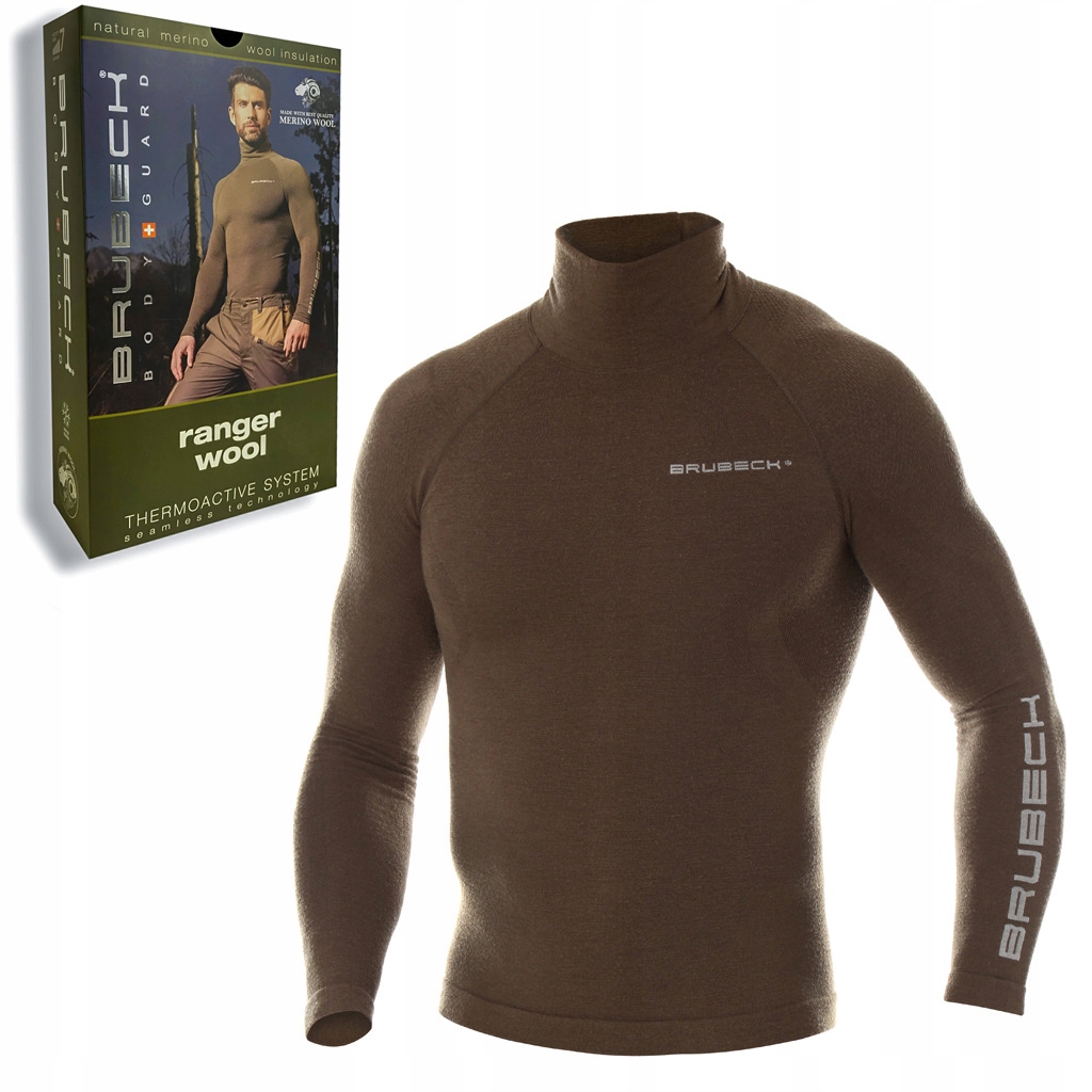 Bielizna termoaktywna Bluza Ranger Wool Brubeck Khaki męska Termo S