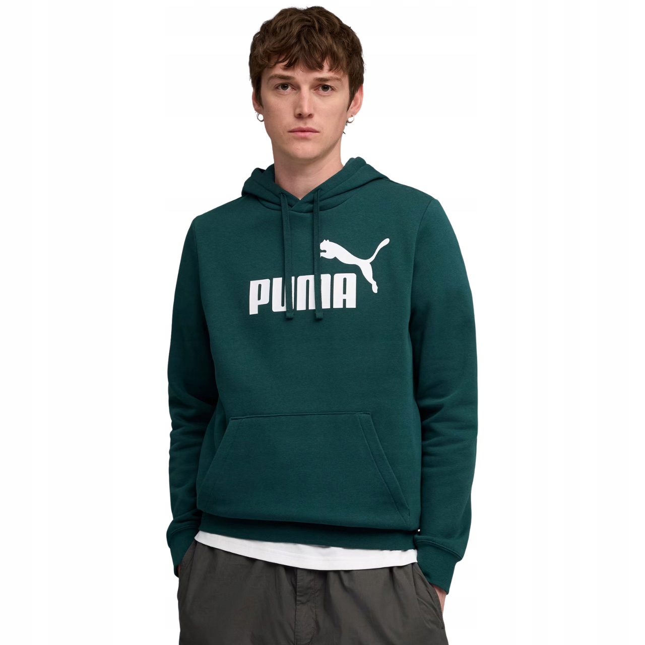 Bluza męska Puma Ess No.1 Logo Hoodie Fl zielona 682571 75 Rozmiar S