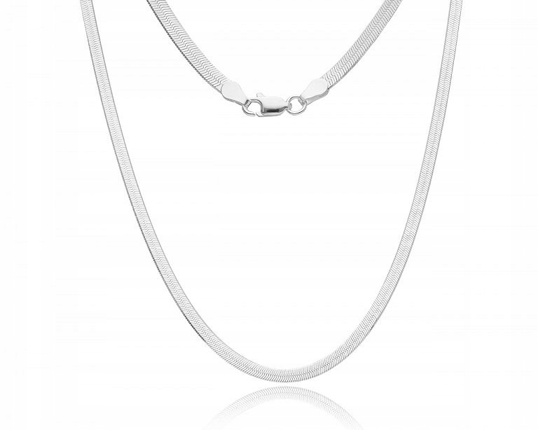 Stříbrný Řetízek Dámská hladká plochá páska Stříbro Rod 925 délka 50 cm