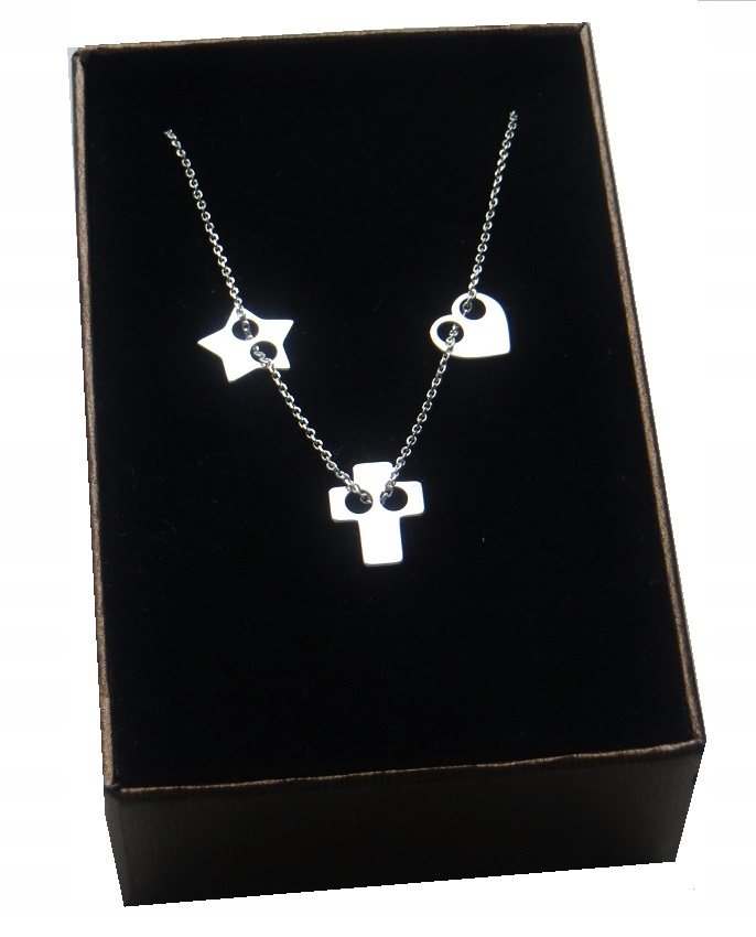 

Srebrny naszyjnik celebrytka 3 zawieszki 40 cm 925