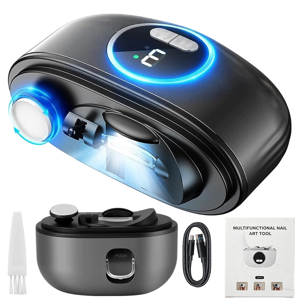 Elektrická kleštička na nehty 3v1 pilník 3 rychlosti grafit Usb