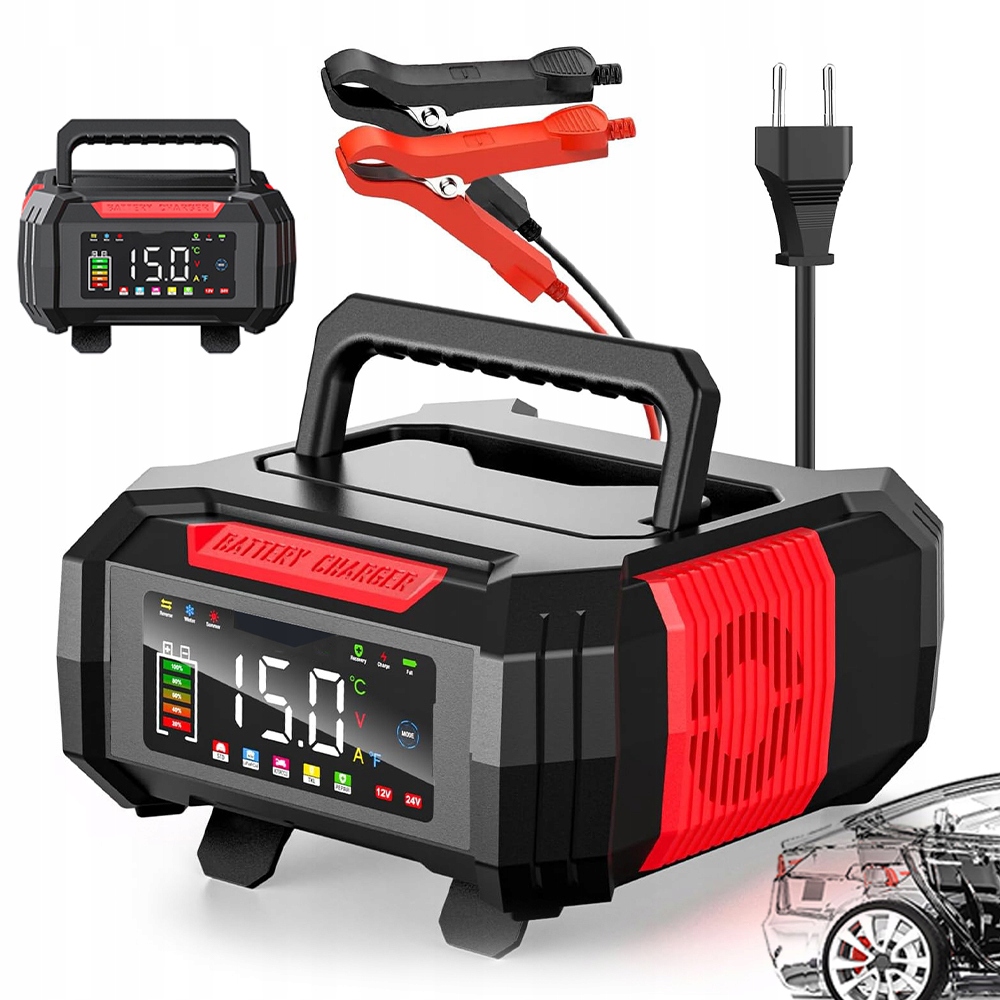 Usměrňovač 12V/24V15A s funkcí pulzní opravy, 9stupňový, automatický