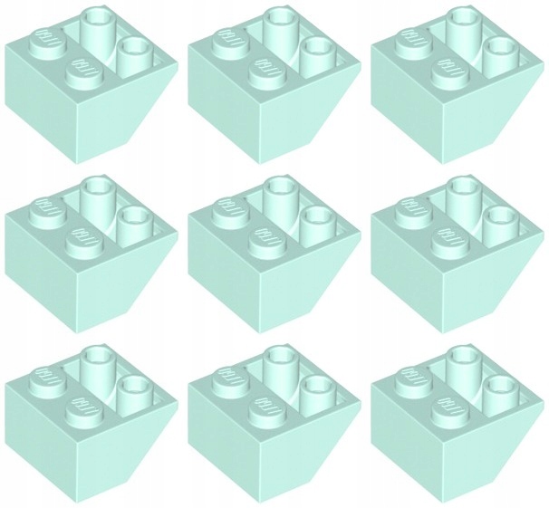 

Lego 3660 Skos Odwrócony 2x2 light aqua 10g) 9 szt