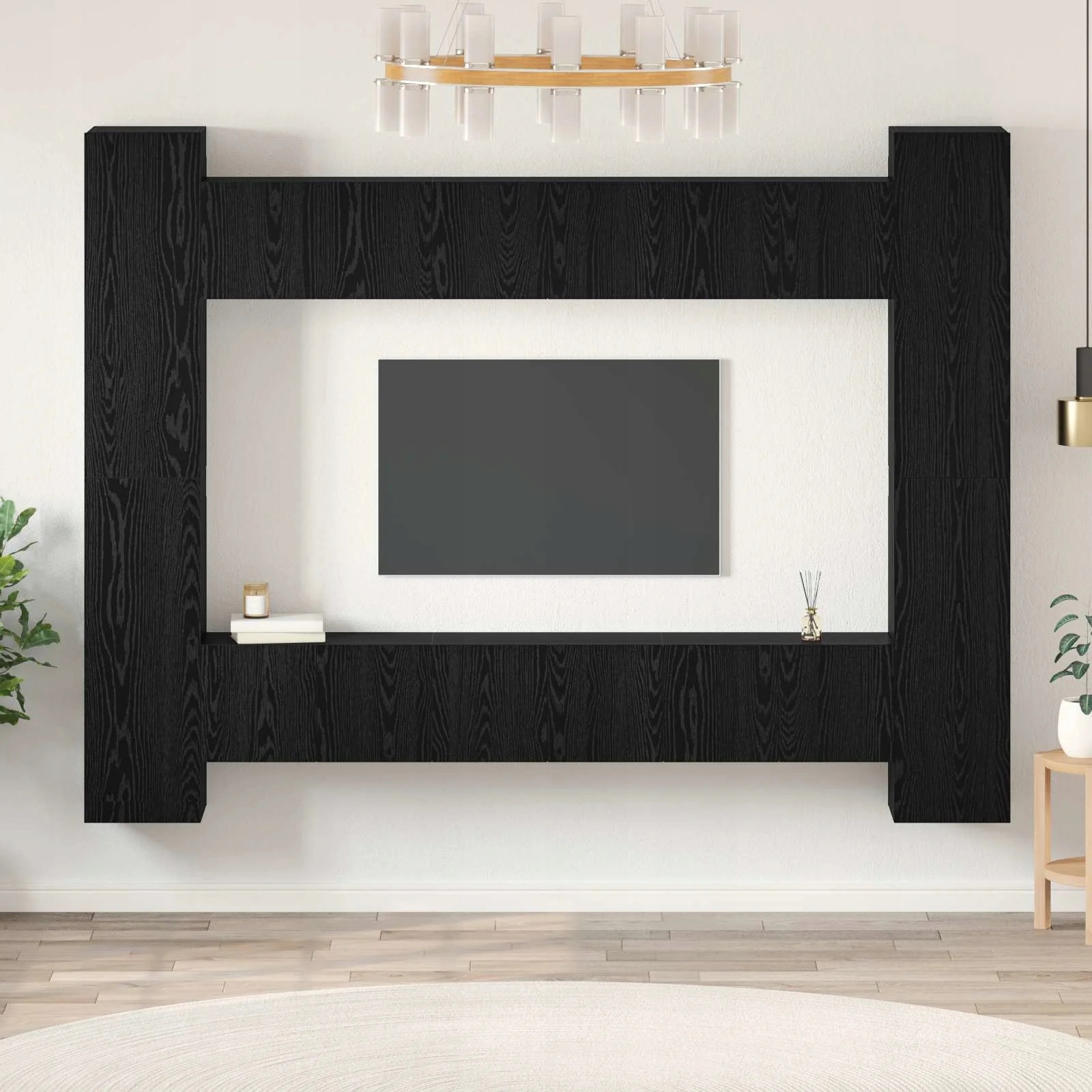 vidaXL Zestaw szafek Rtv 10 pcs Czarny Dąb 30,5 x 30 x 90 cm