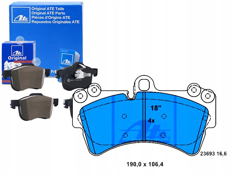 Sada Brzdových Destiček Ate 95535193912 955351
