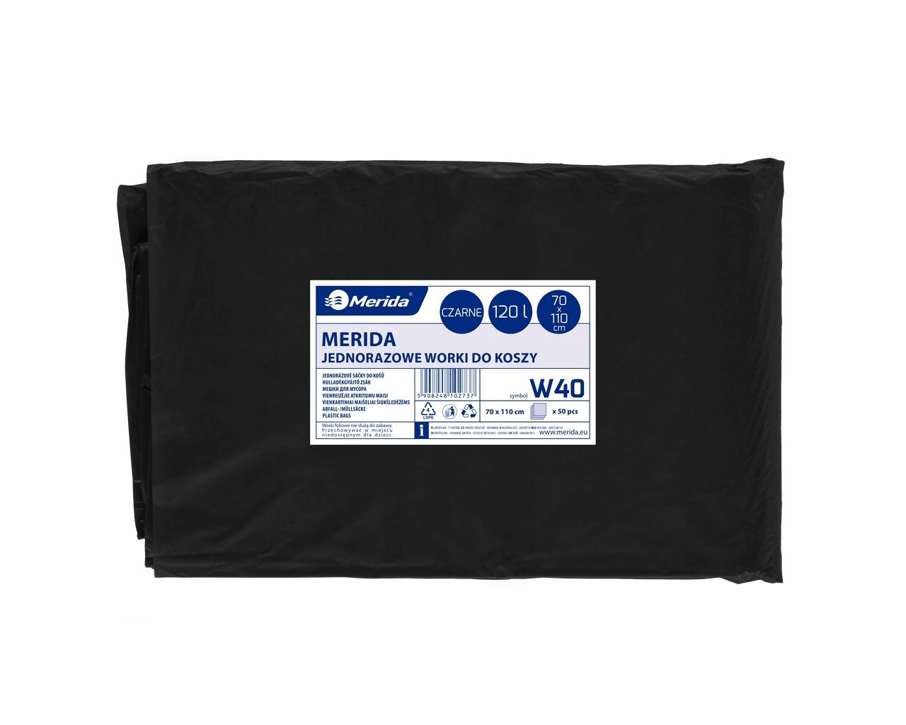 

Merida Worki Na Śmieci Czarne 120 L. Grube Mocne