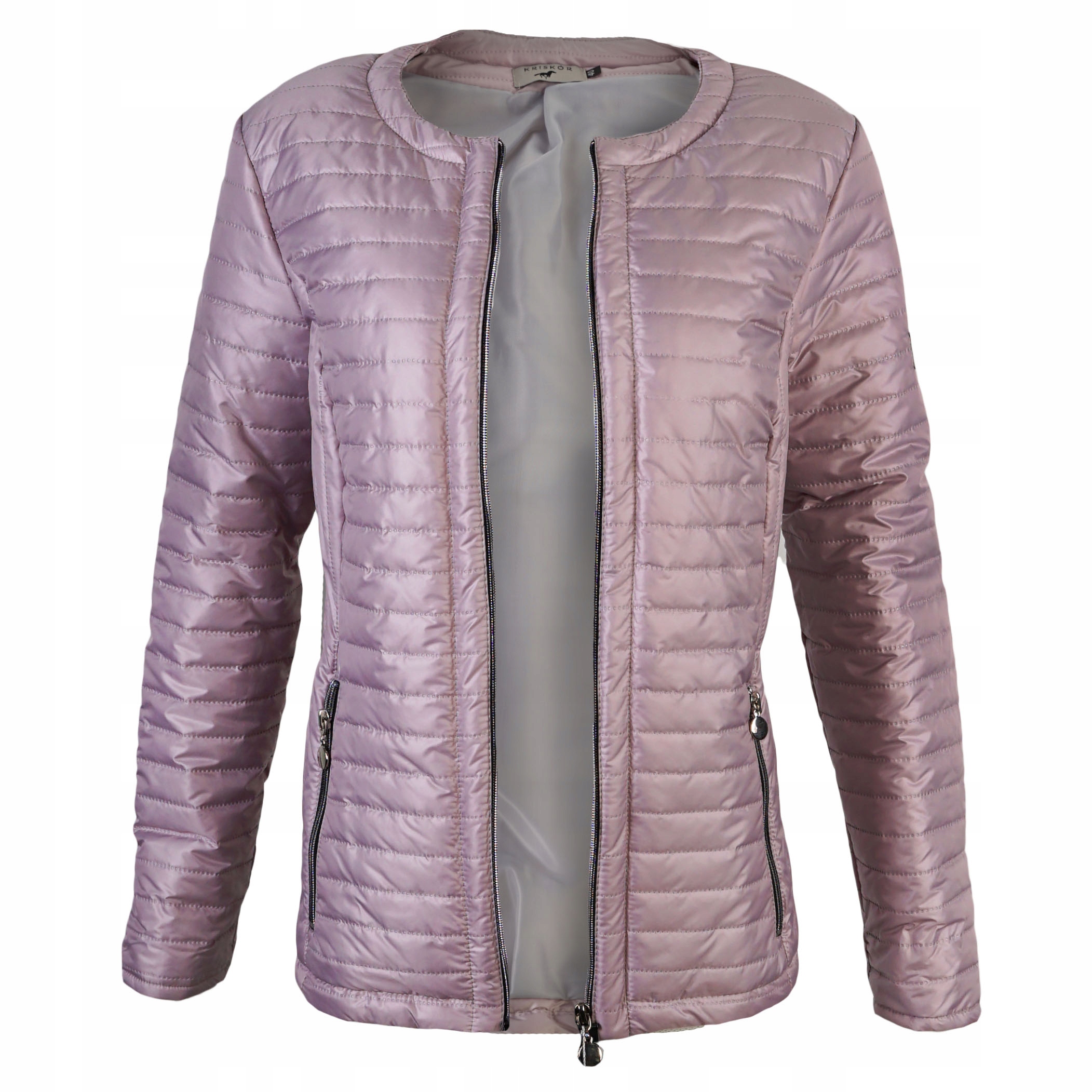 Dámská prošívaná přechodová bunda bez kapuce Tina 08 růžová XL